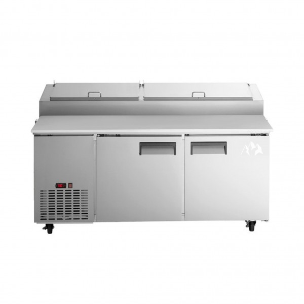 Eqchen APPT-71-HC, Commercial 71 Pizza Prep Table Refrigerator 9 Pans 2 Door Stainless Steel 16.9 cu.ft. Eqchen APPT-71-HC, Commercial 71 Pizza Prep Table Refrigerator 9 Pans 2 Door Stainless Steel 16.9 cu.ft.